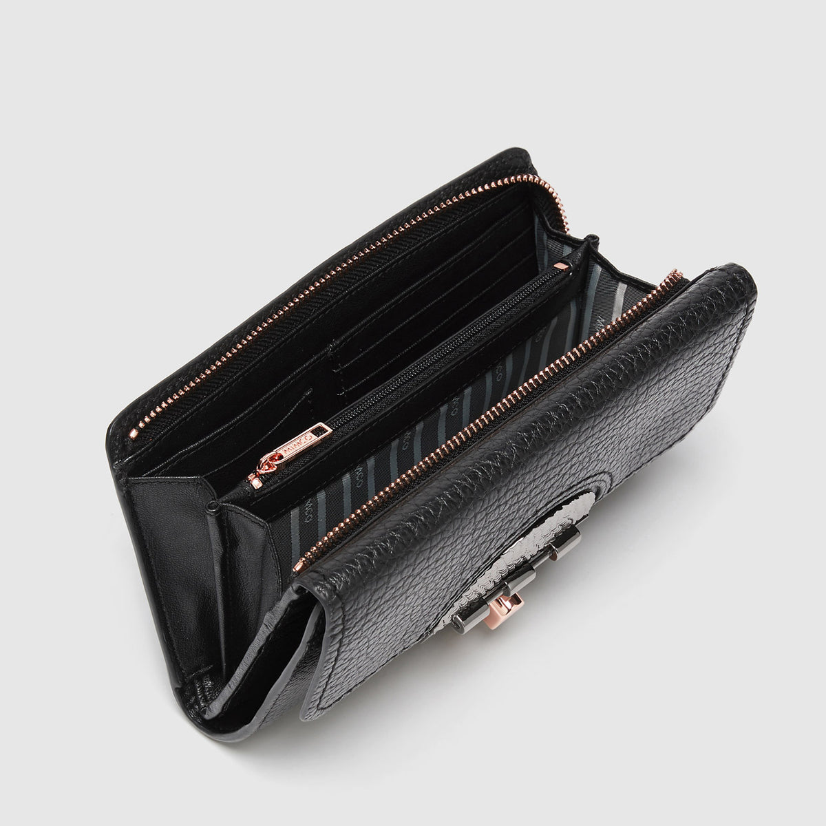 TURNLOCK EXTRA LARGE WALLET - Black Gunmetal