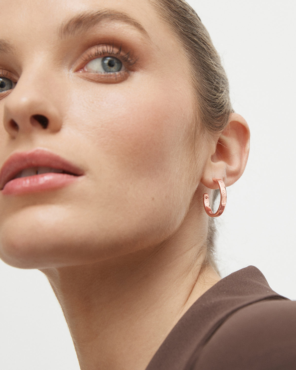 Lucent Hoop Earrings - Rose Gold