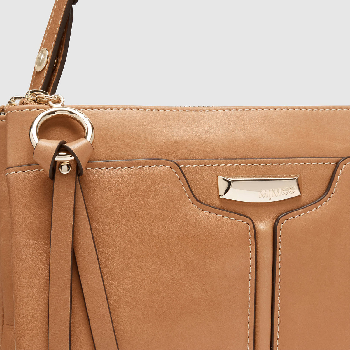 Leather Everly Cross Body Bag - Caramel