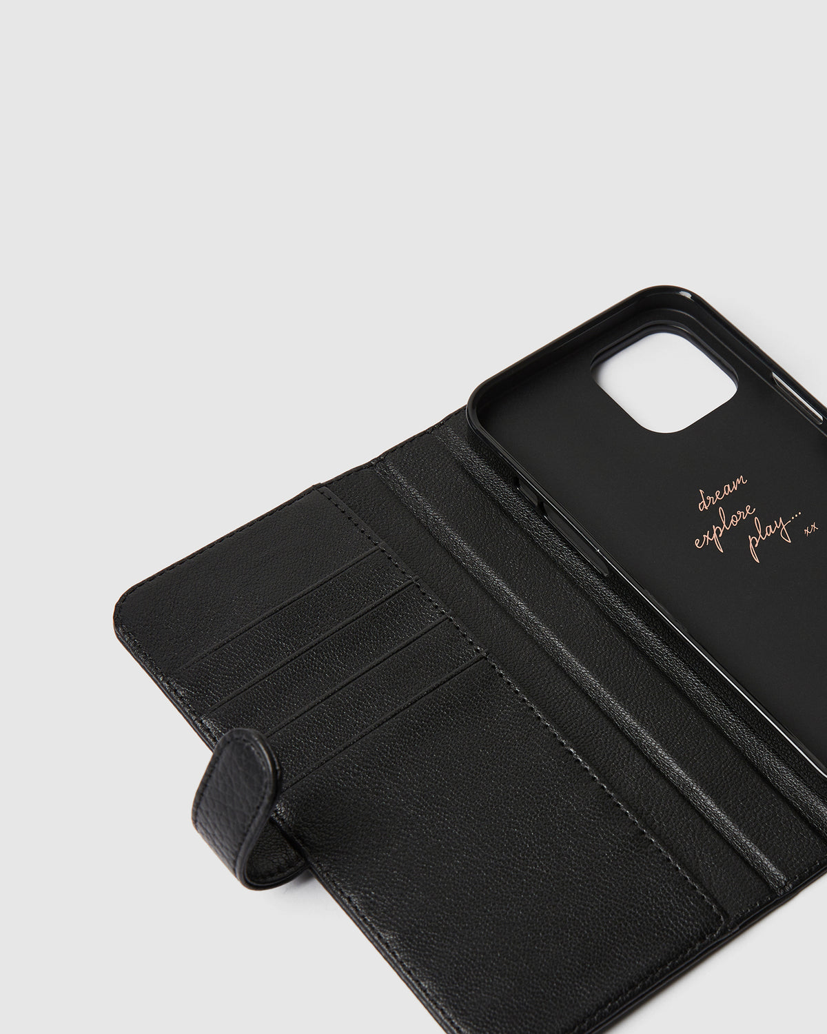 Mim-Mazing Flip Case For iPhone 12 Pro Max - Black Rose Gold