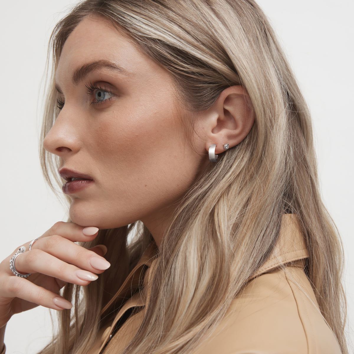Pivot Hoop Earrings - Silver