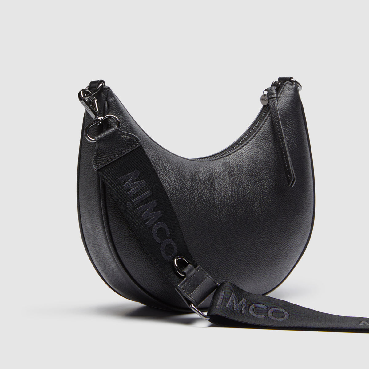 Classico Crescent Crossbody Bag - Black Gunmetal