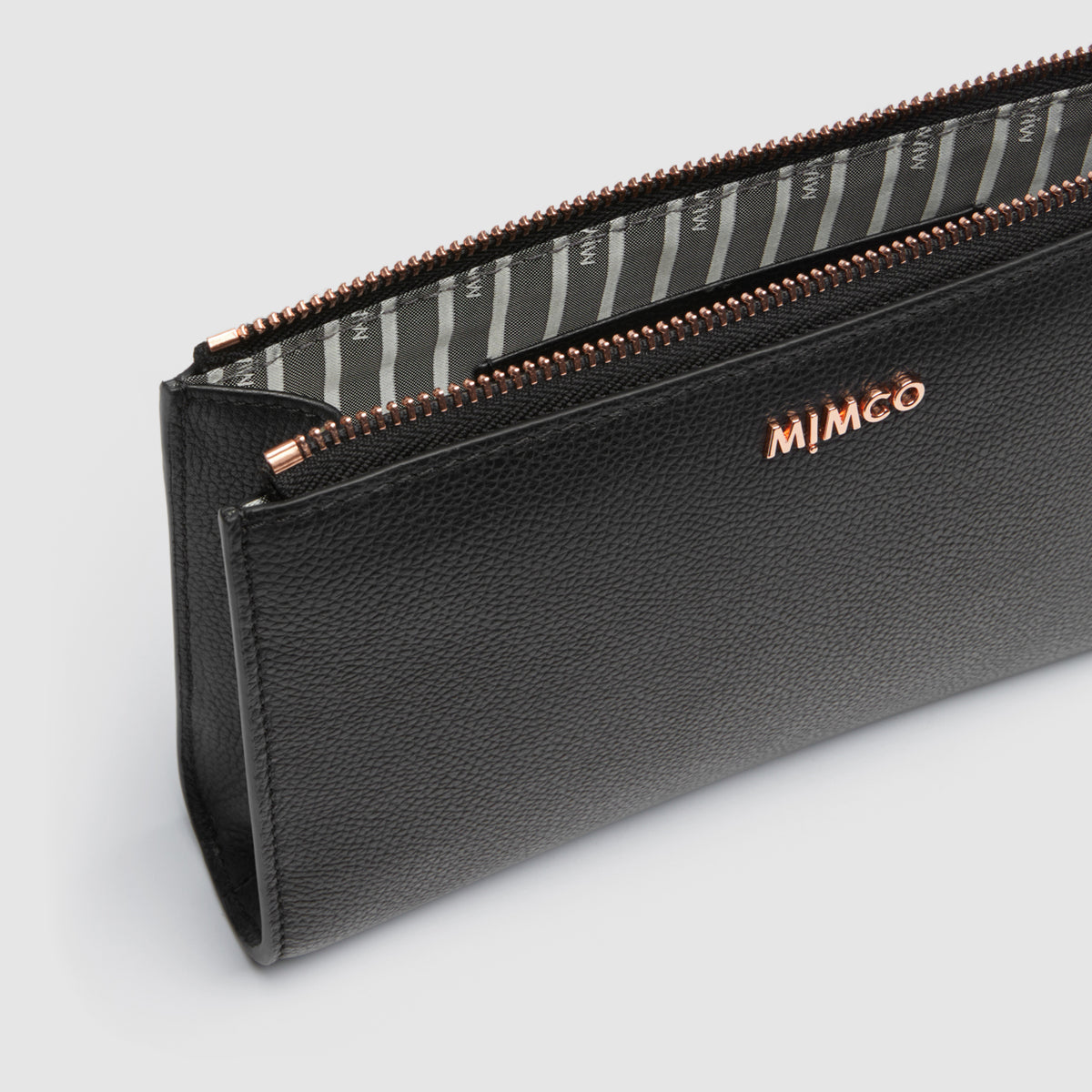 Classico Zip Medium Pouch - Black Rose Gold