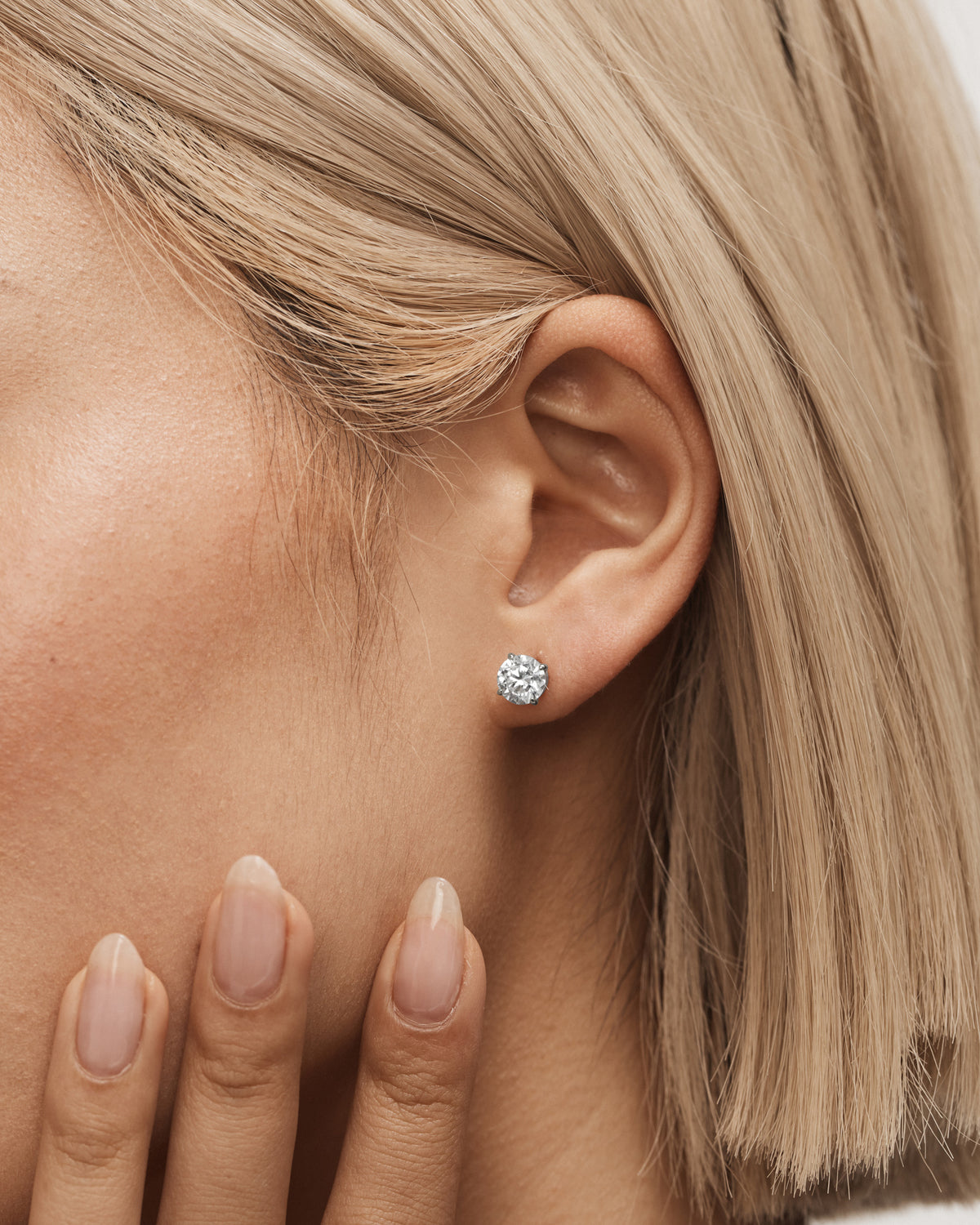 Dia-Mim 1 Carat Stud Earrings - Silver