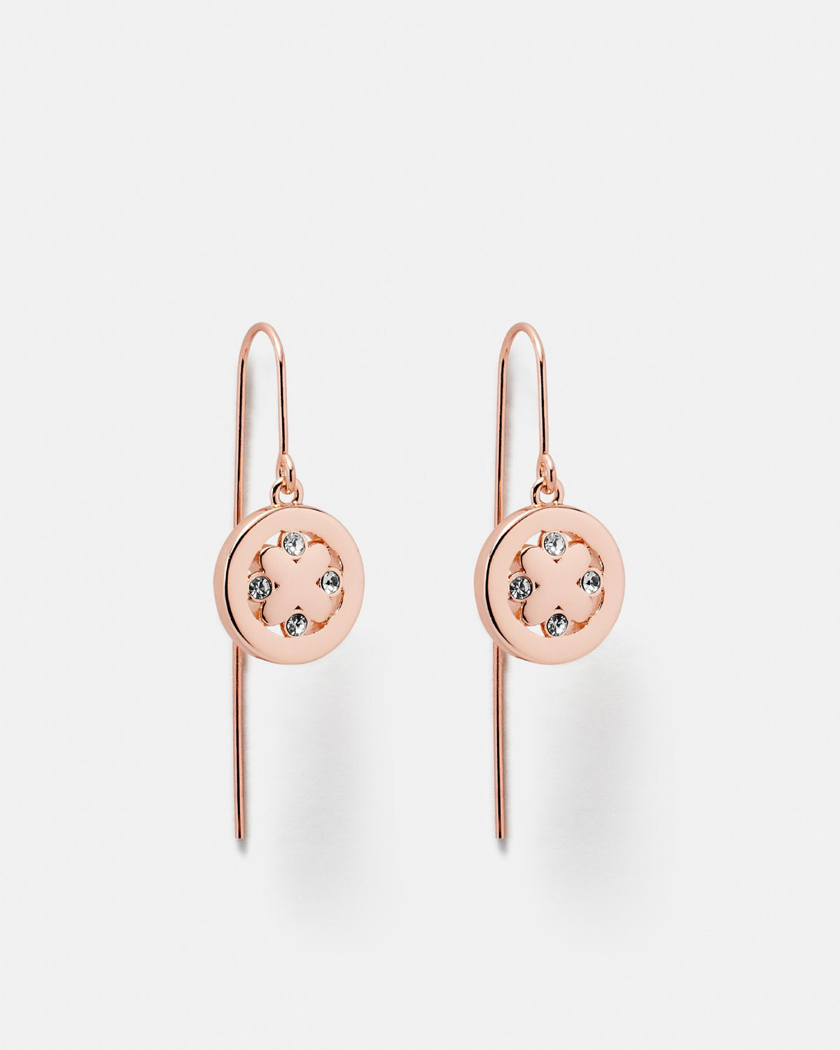 Cipher Hook Earrings - Rose Gold