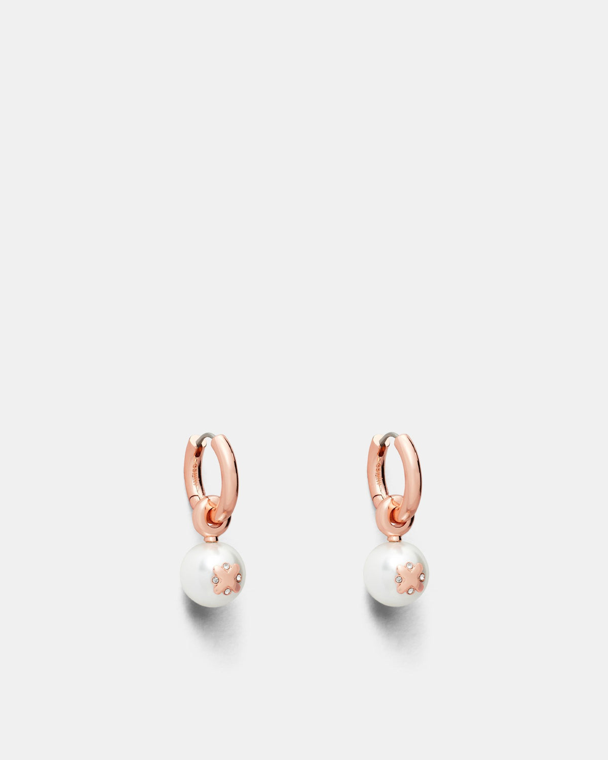 Supermicra Charm Hoop Earrings - Rose Gold