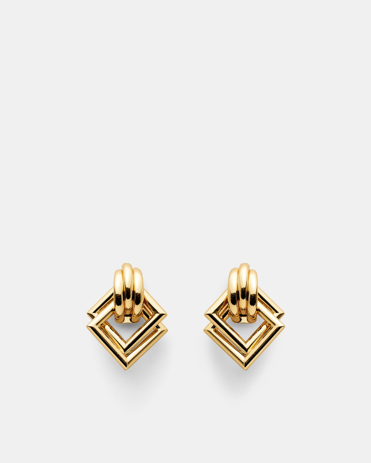 Square One Earrings - Gold