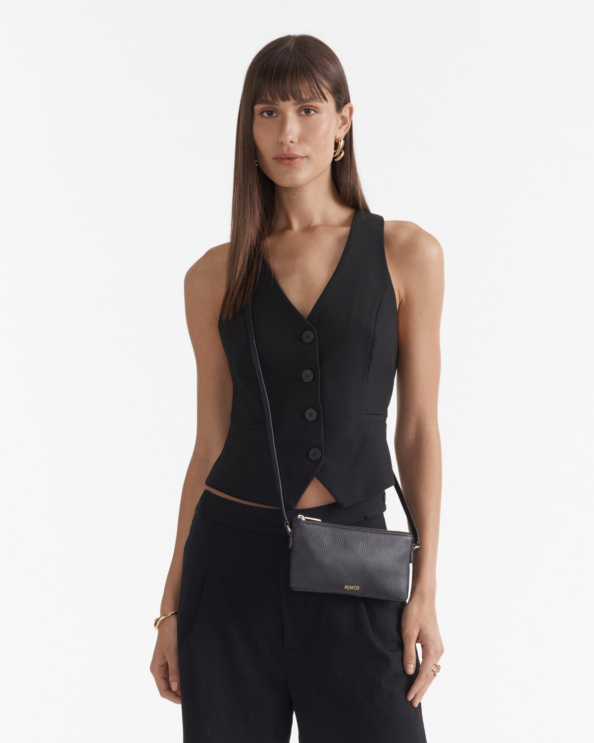 Rhiannon Pouch Crossbody Bag - Black