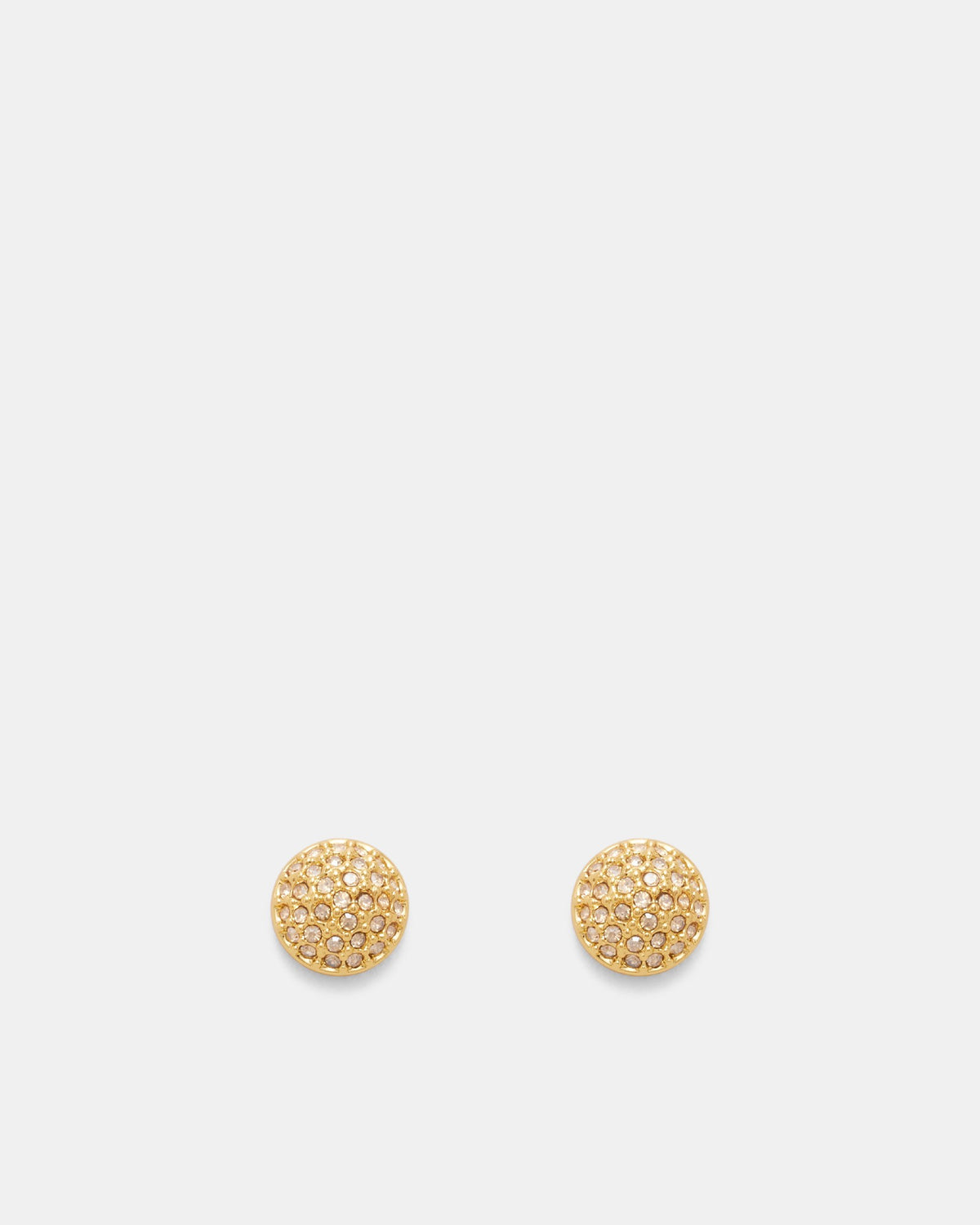 Disco Pave Stud Earrings - Gold