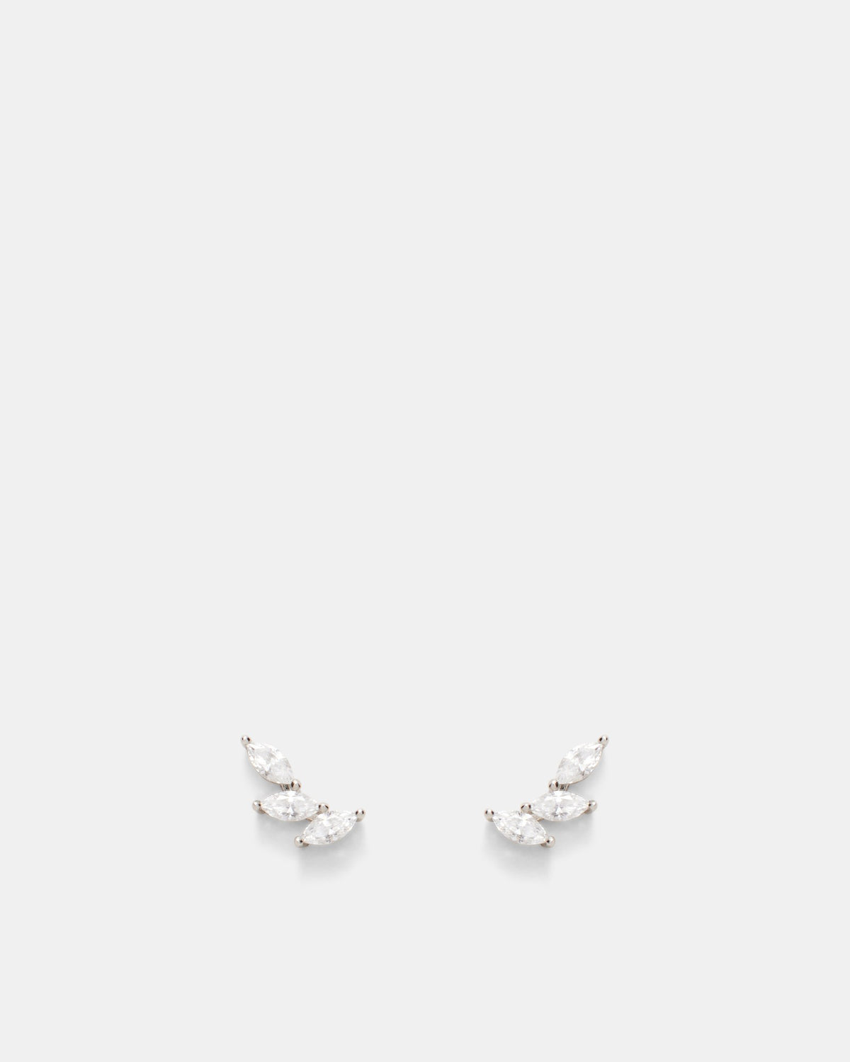 Quill Cluster Stud Earrings - Silver