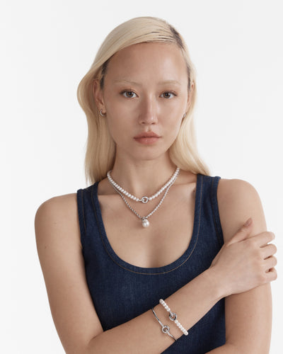 Circulate Pearl Bracelet - Silver