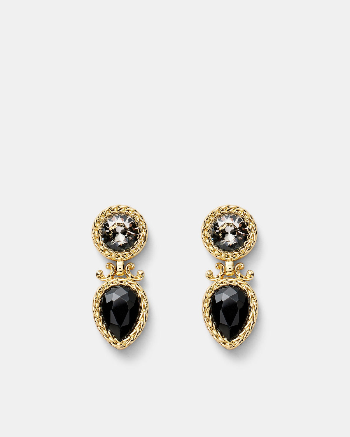 So Ornate Drop Earrings - Black