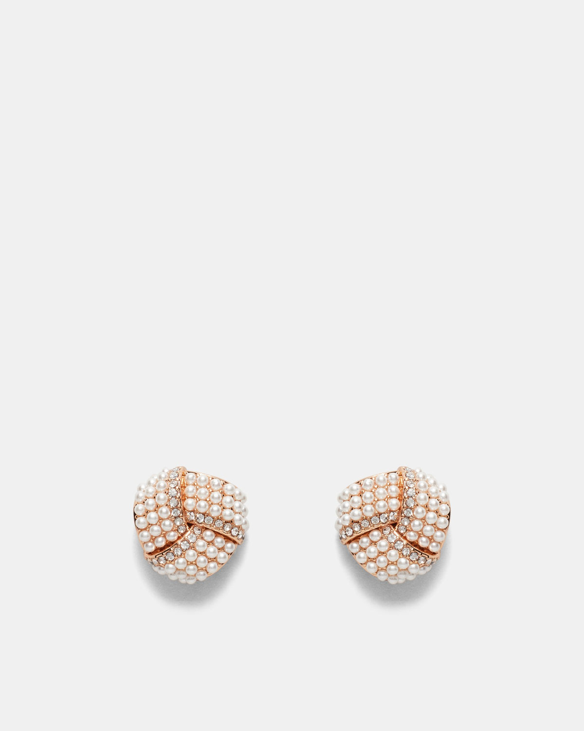 Tie The Knot Stud Earrings - Rose Gold