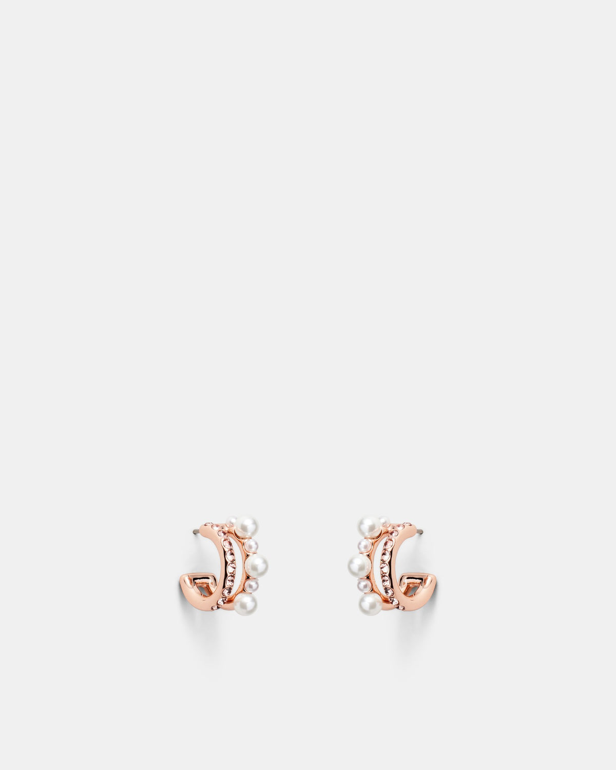 Pearlina Double Hoop Earrings - Fawn