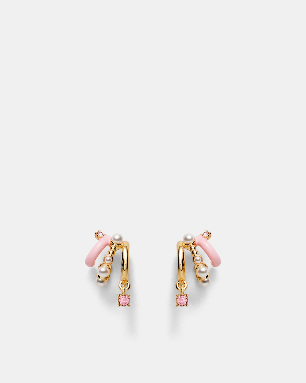 Illusion Hoop Earrings - Pink