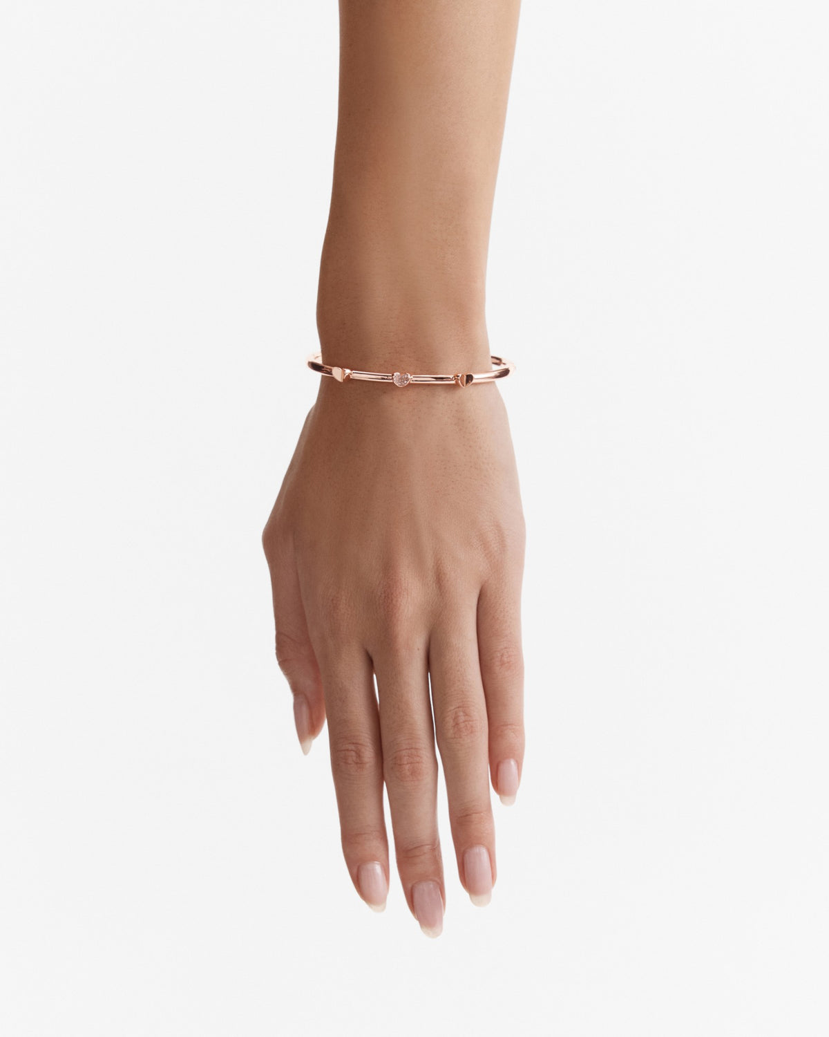 Heart To Heart Bangle - Rose Gold