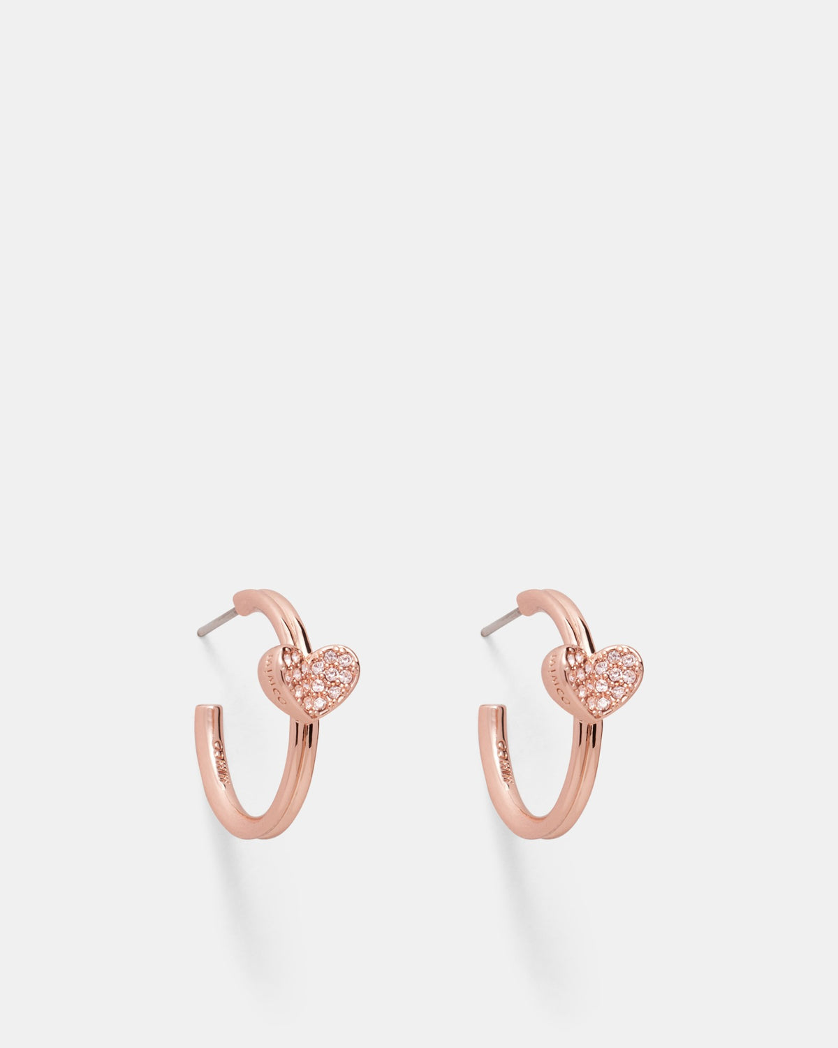 Heart To Heart Hoop Earrings - Rose Gold