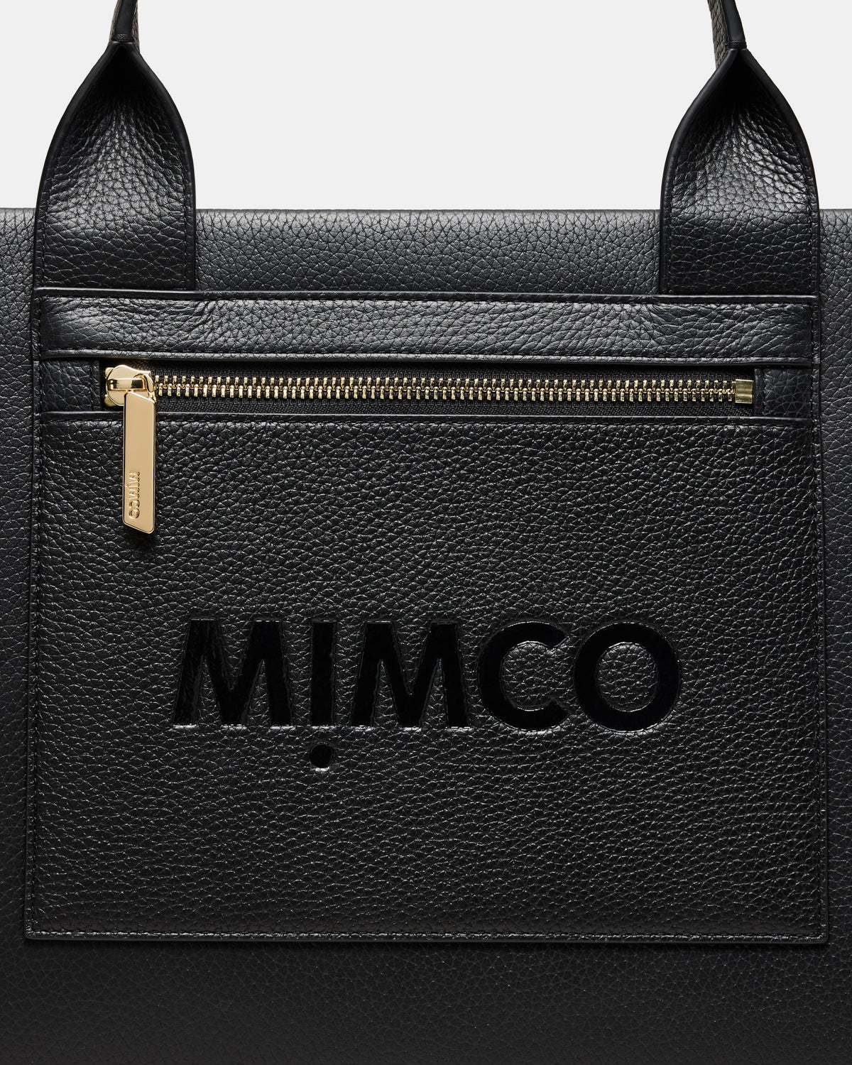Patch Leather Tote Bag - Black