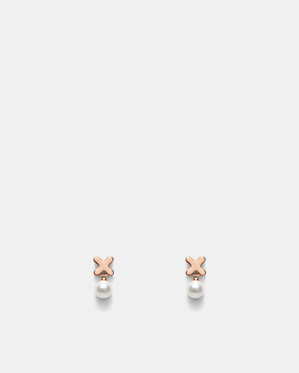Essense Pearl Stud Earrings - Rose Gold