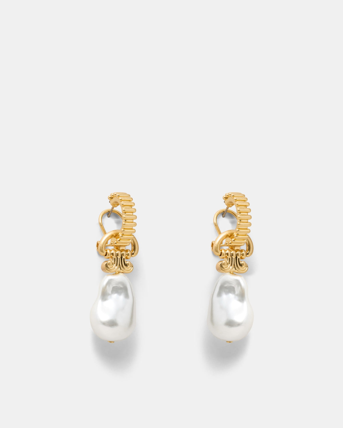 Goddess Pearl Hoop Earrings - Pearl