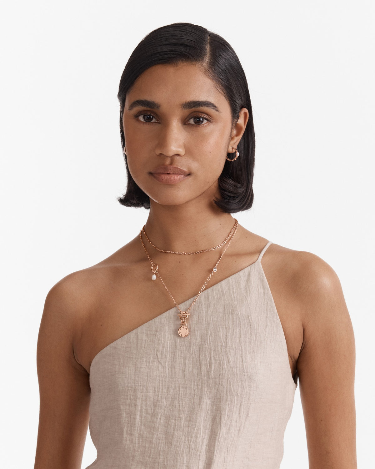 Alluring Long Necklace - Rose Gold