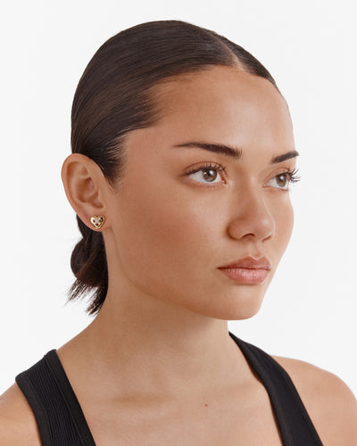 Classic Heart Stud Earrings - Gold