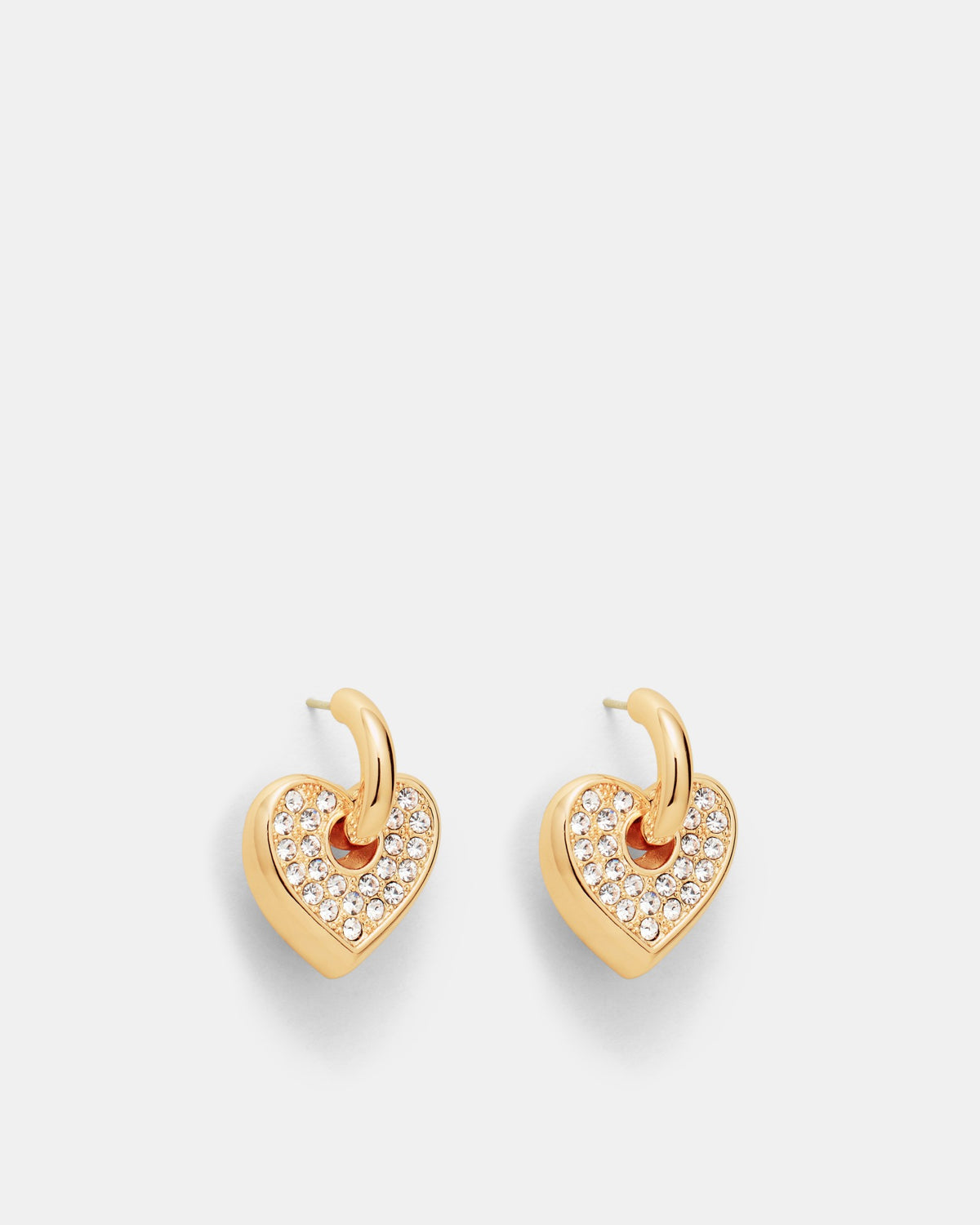 Lovely Charm Hoop Earrings - Gold