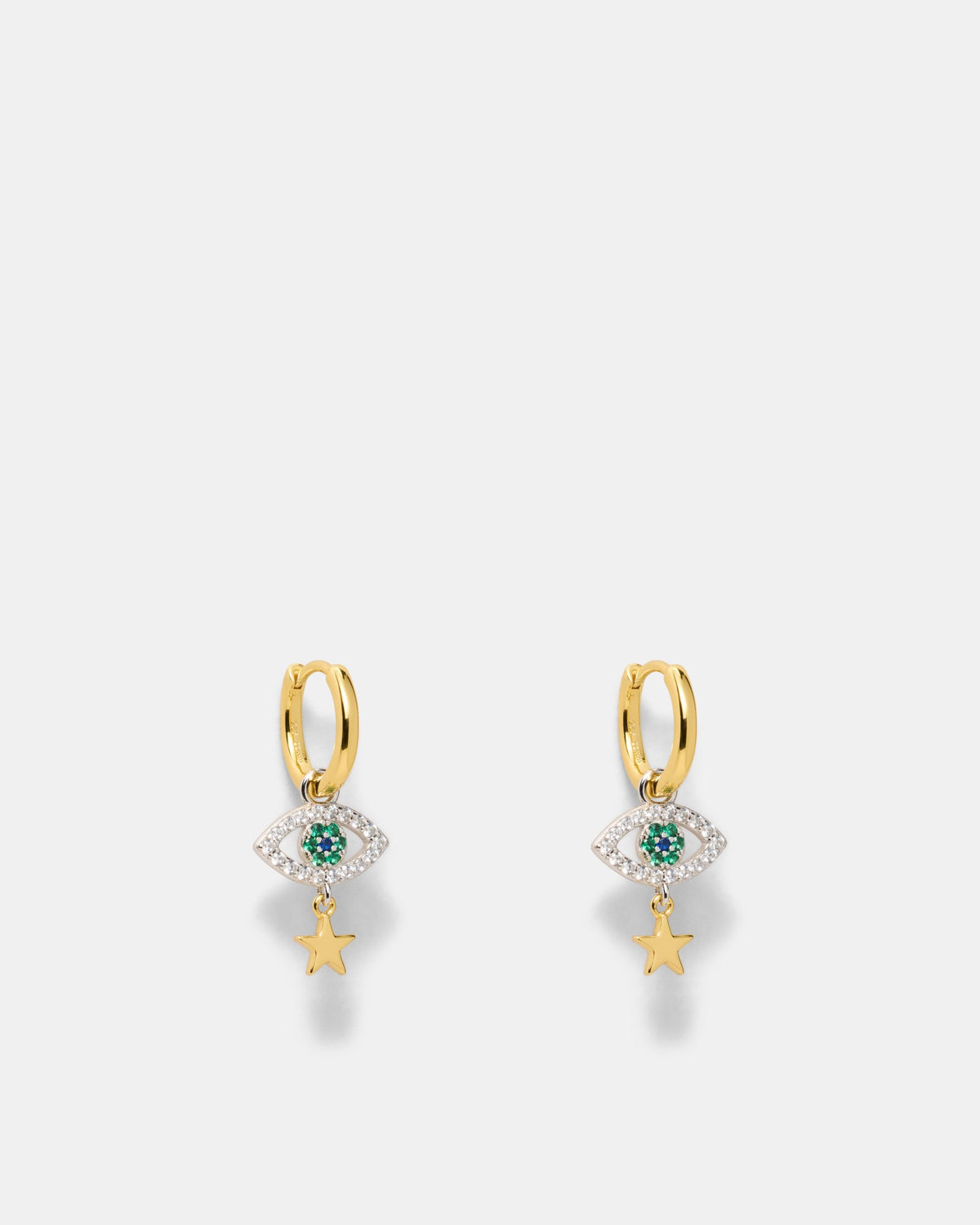 Evil Eye Hoop Earrings - Gold