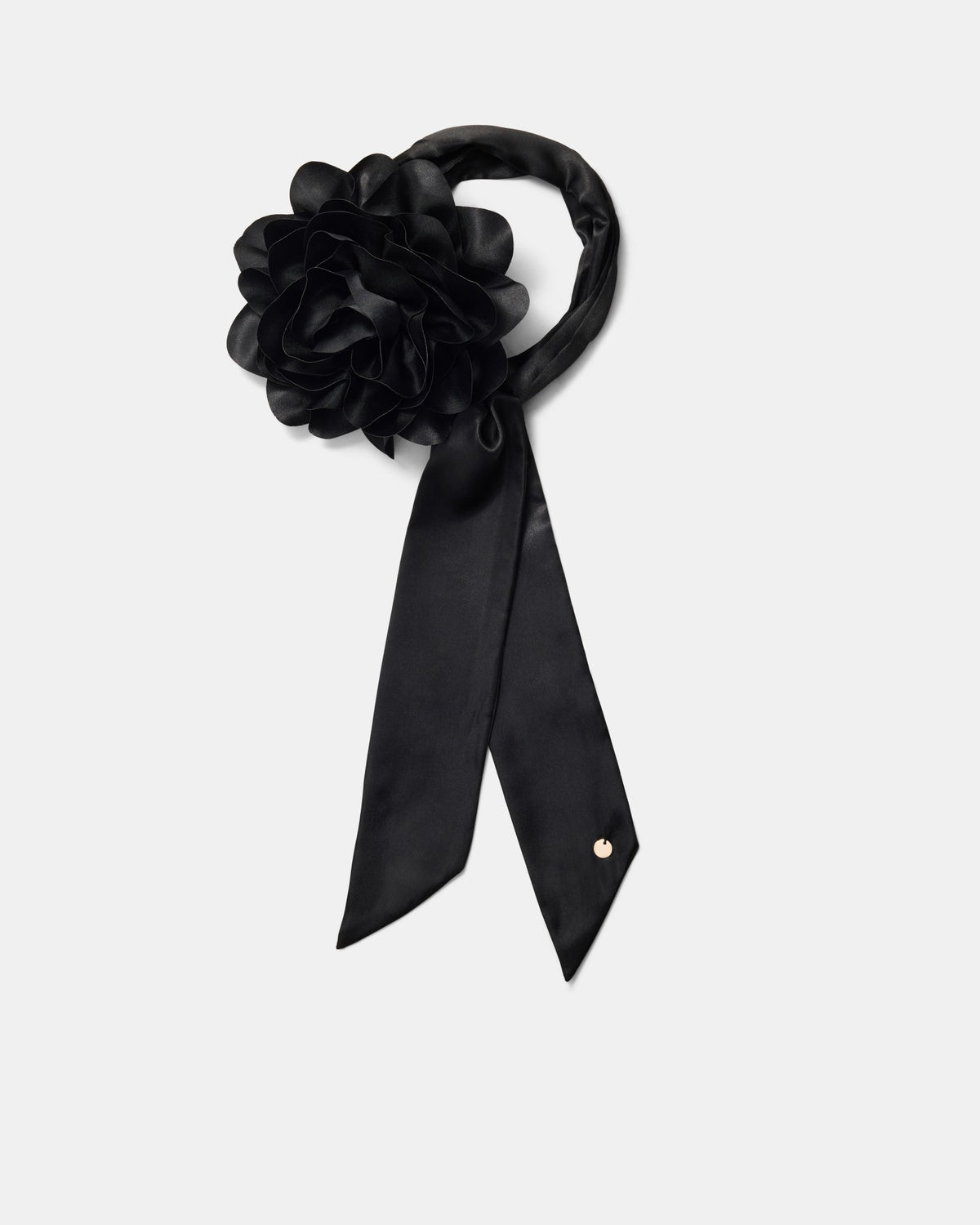 Flower Scarf Brooch - Black
