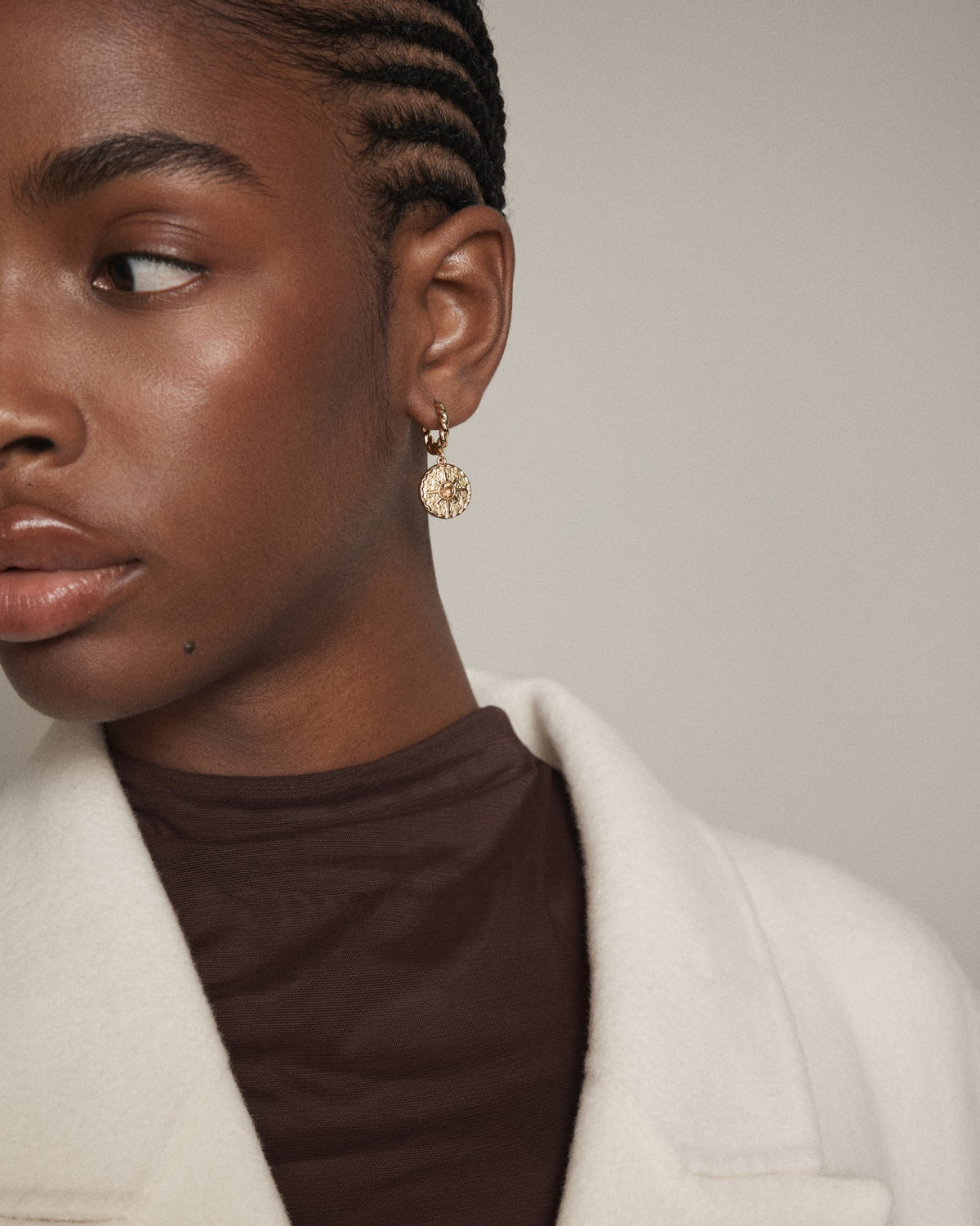 La Chance Charm Hoop Earrings - Gold