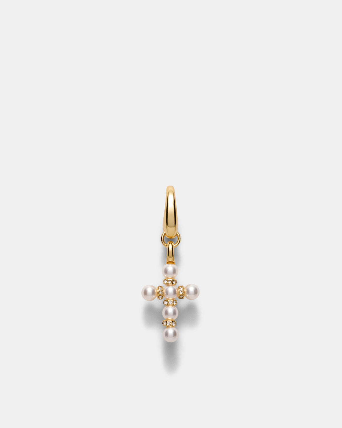 Poetic Cross Charm - Pearl