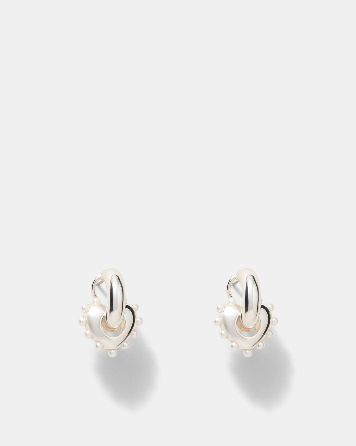 Adore Heart Hoop Earrings - Silver